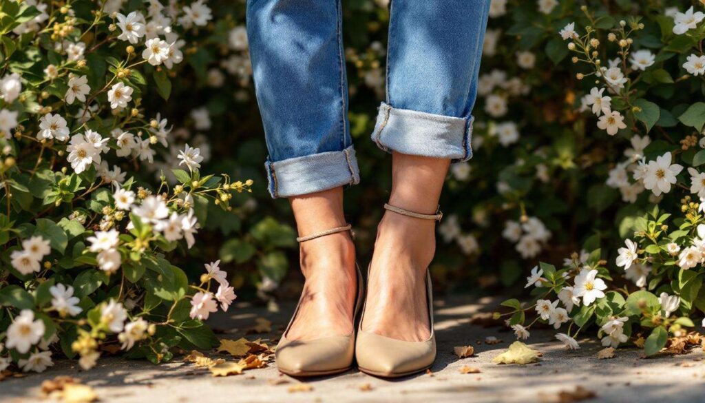 Zu blauen Jeans lieben wir im Frühling diese Schuhfarbe