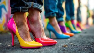 Bunte Pumps im Stil der 80er liegen 2026 wieder im Trend